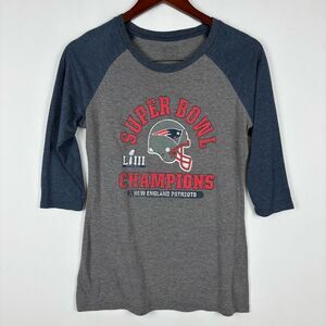 New England Patriots Super Bowl Champions Three Quarter Sleeve Baseball Shirt